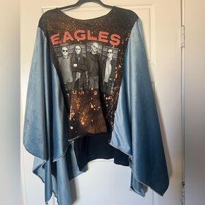 Upcycled Eagles 2010 Tour Band T-shirt Poncho